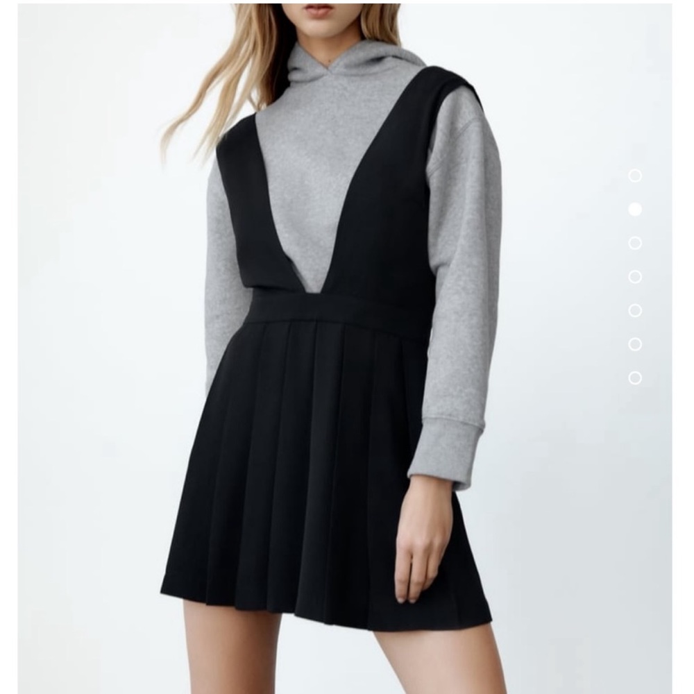 Zara Box Pleat Pinafore Dress